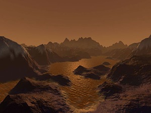 Пейзаж Титана глазами хужожника (иллюстрация с сайта ЕКА)