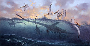 эласмозавры и птеранодоны