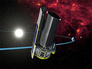 Художественное изображение Космического телескопа им. Спитцера. Рис. с сайта www.spitzer.caltech.edu