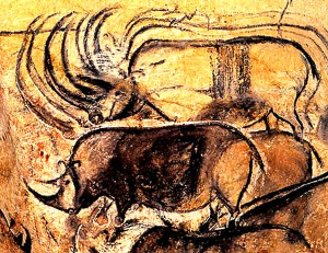 Происхождение позднепалеолитической культуры, характерным элементом которой являются первые произведения искусства, остается загадкой. Новые открытия генетиков показывают, что в Европу и северную Африку эта культура, вероятно, пришла из одного и того же западноазиатского источника. На фото: один из позднепалеолитических наскальных рисунков, найденных в пещере Шове (Chauvet) на юго-востоке Франции (департамент Ардеш) в 1994 году. Фото © J. Clottes с сайта www.bradshawfoundation.com