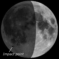 Место падения SMART-1 на Луне близ крупного кратера Шиккард (изображение с сайта www.universetoday.com)
