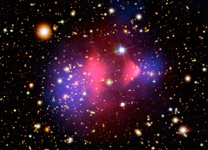 Облака темной материи. Изображение в условных цветах с сайта www.universetoday.com