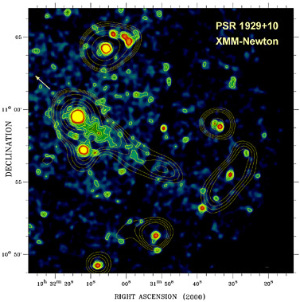 Пульсар PSR_J0535+2200 глазами рентгеновского телескопа XMM-Newton (изображение W.Becker с сайта www.esa.int)