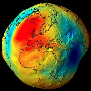 Геоид Земли (изображение с сайта www.esa.int)